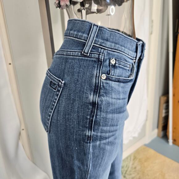 AYR The Pop Straight Leg Raw Hem High Rise Denim Blue Jeans Size 27L - Picture 6 of 15